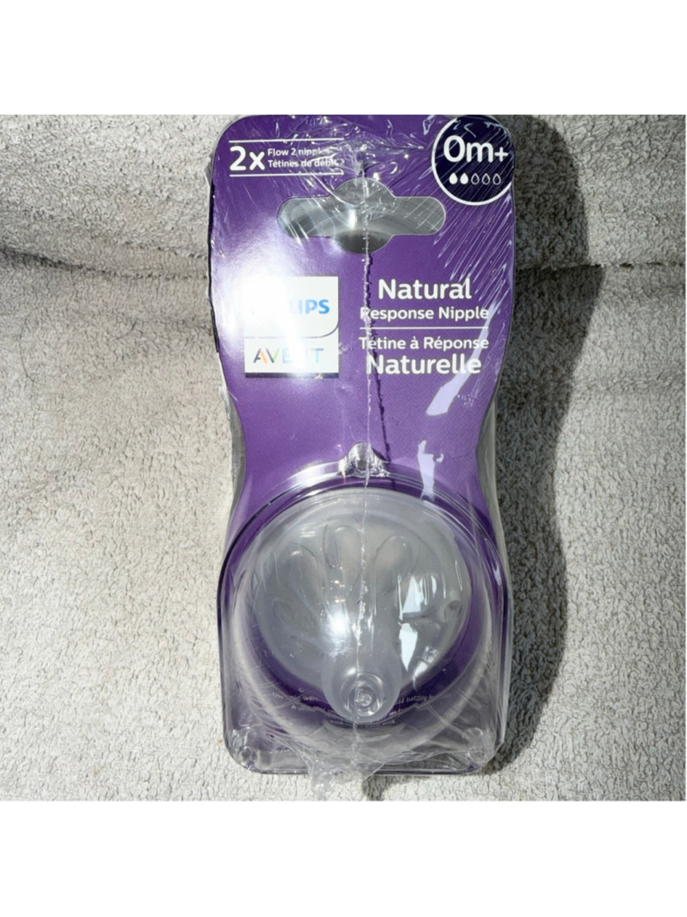 NIP Philips Avent Natural Response Baby Bottle Nipples Flow 2 0M+ Pk/4